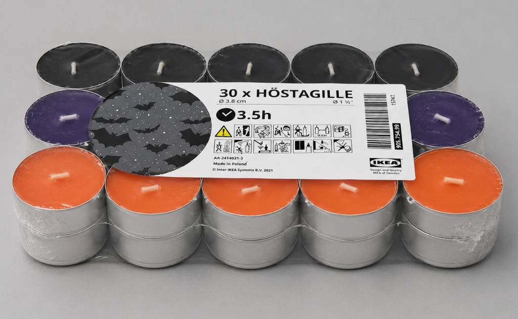 IKEA HÖSTAGILLE Scented Tea Lights – Pack of 30 Halloween Candles