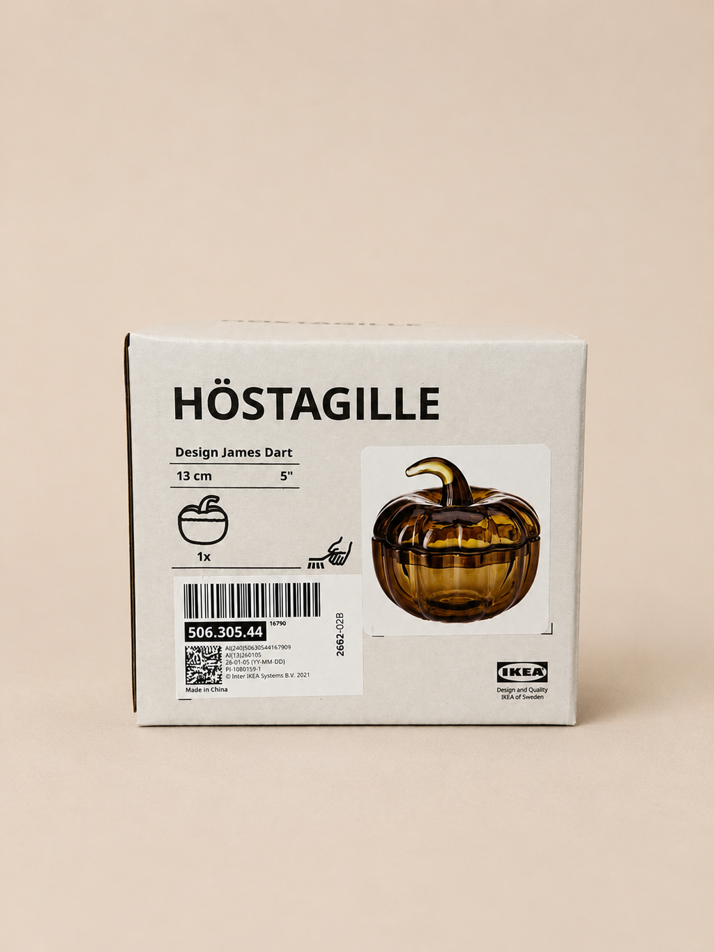 IKEA HÖSTAGILLE Glass Bowl with Lid 13 cm