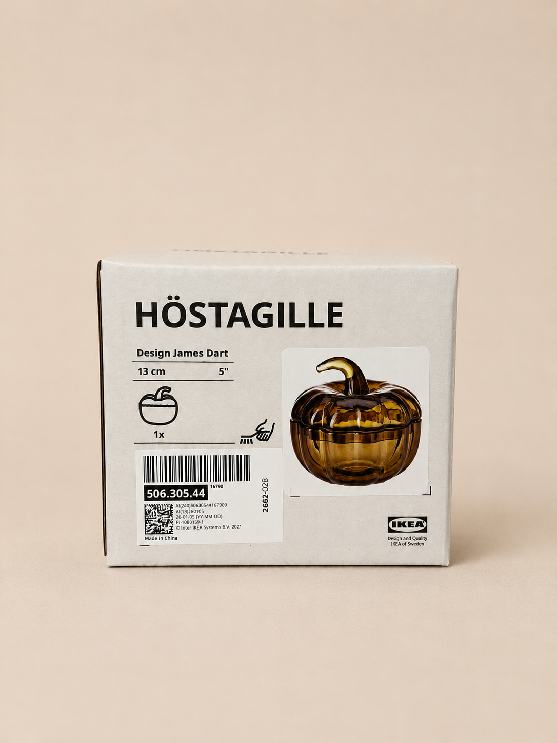 IKEA HÖSTAGILLE Glass Bowl with Lid 13 cm