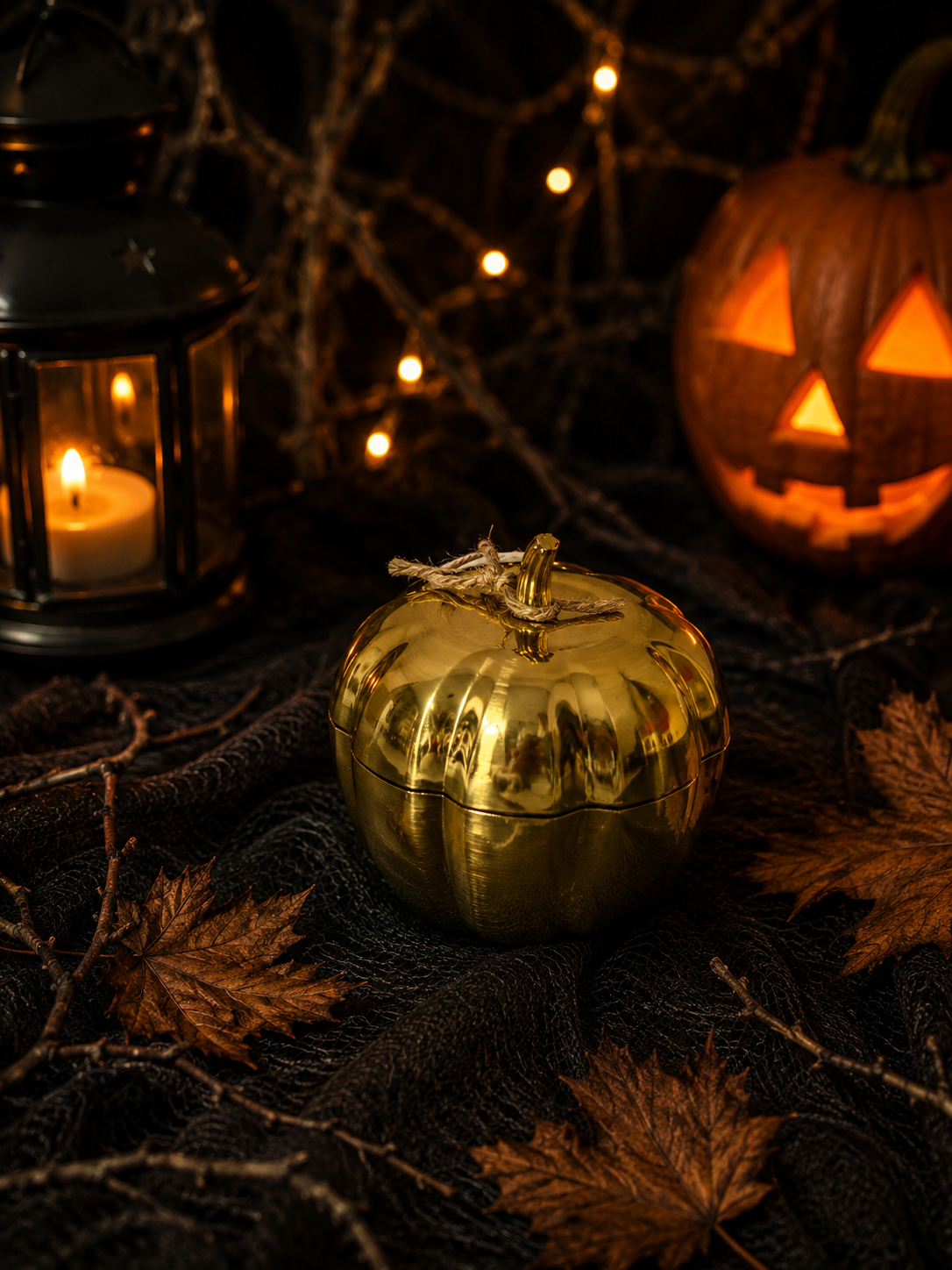 IKEA HÖSTAGILLE Pumpkin Scented Candle – Gold Tin, 2 Wick