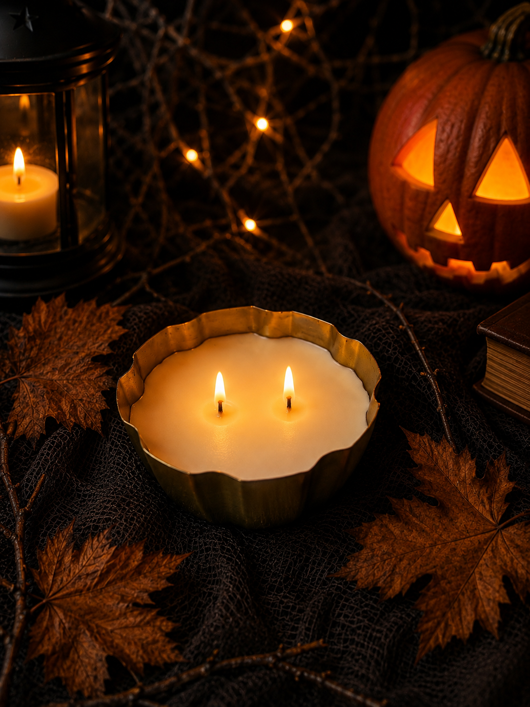 IKEA HÖSTAGILLE Pumpkin Scented Candle – Gold Tin, 2 Wick