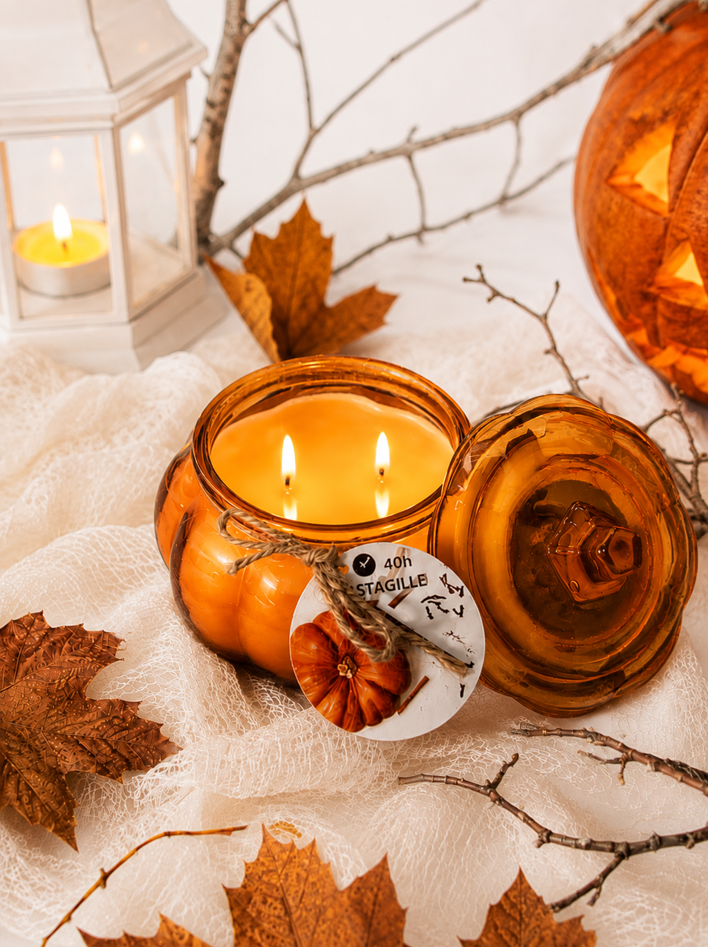 IKEA HÖSTAGILLE Spiced Pumpkin Scented Candle – 2 Wick