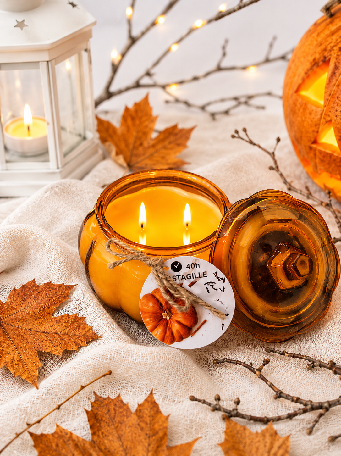 IKEA HÖSTAGILLE Spiced Pumpkin Scented Candle – 2 Wick