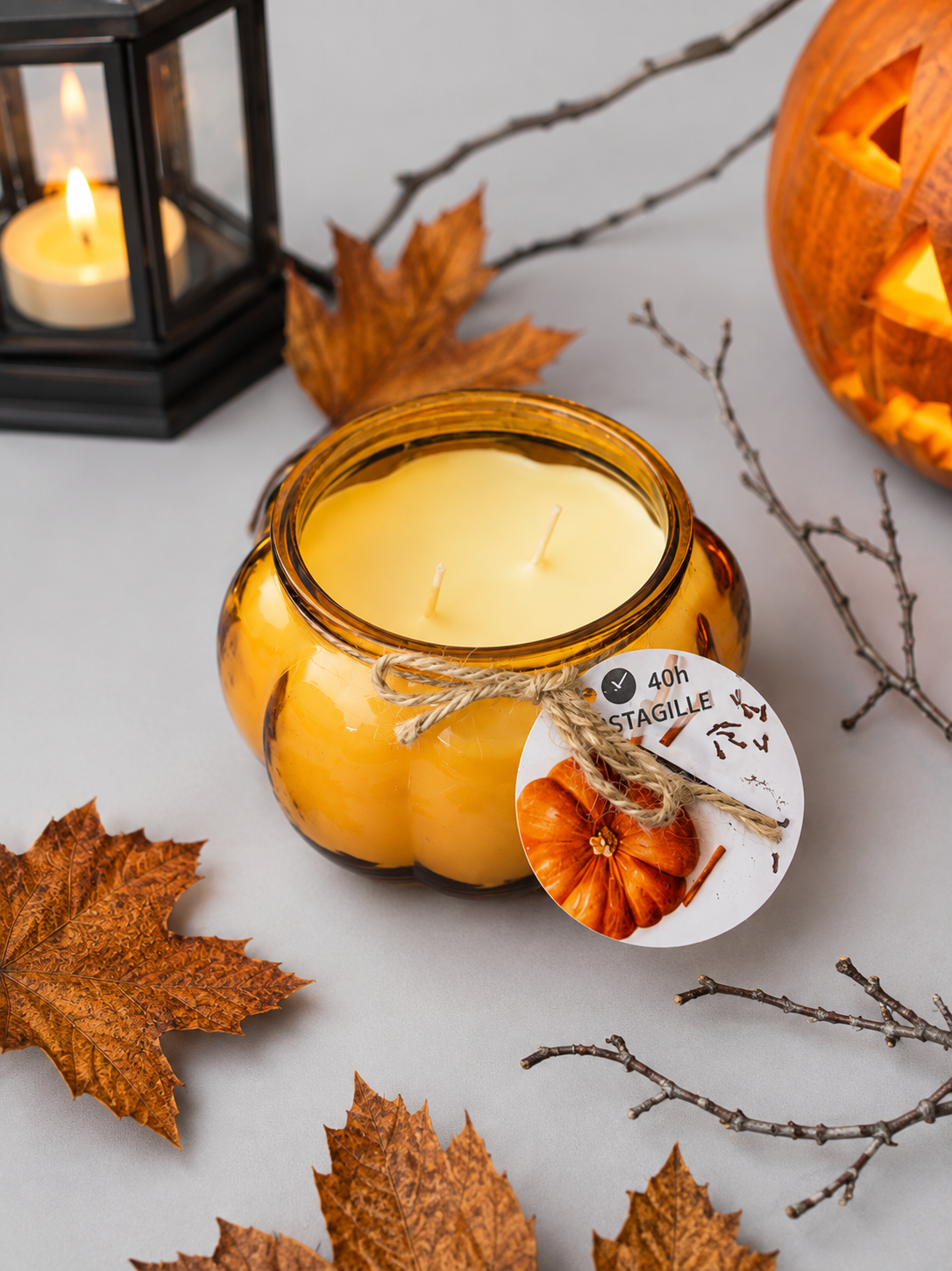 IKEA HÖSTAGILLE Spiced Pumpkin Scented Candle – 2 Wick