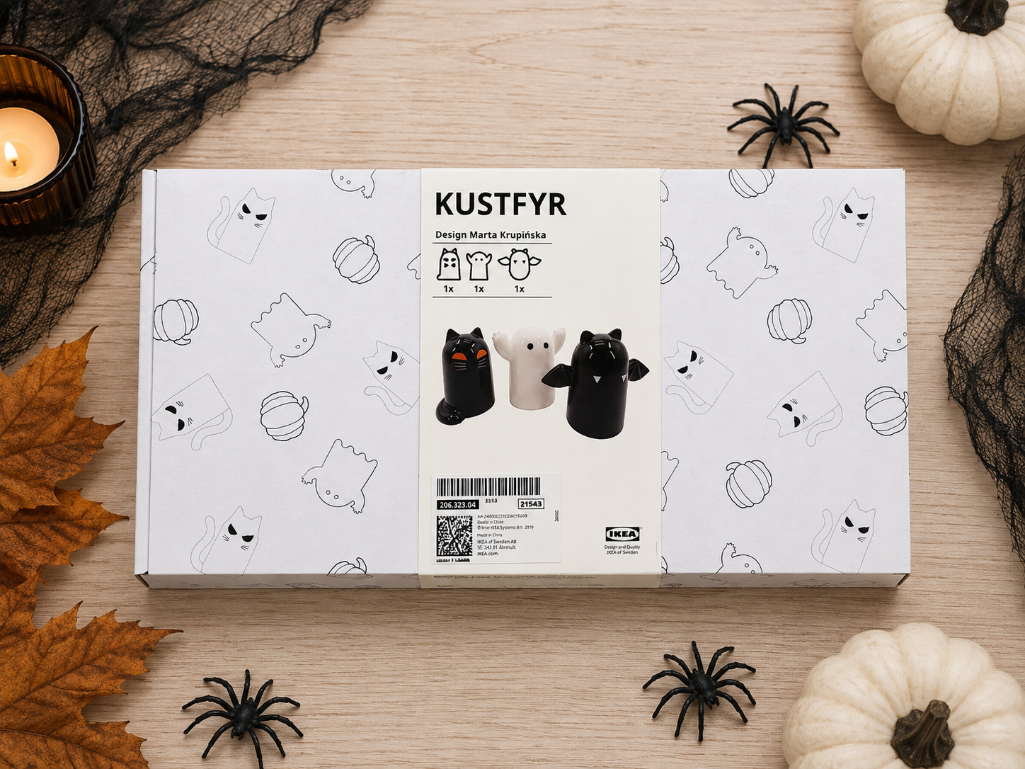 IKEA KUSTFYR Halloween Figurines – Set of 3 Decorative Figures