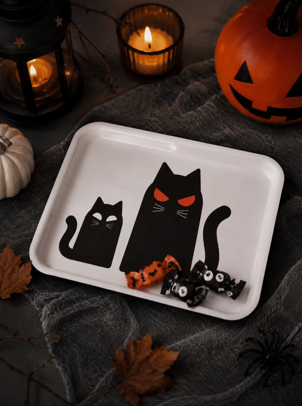 IKEA KUSTFYR Cat Halloween Tray 20×28 cm