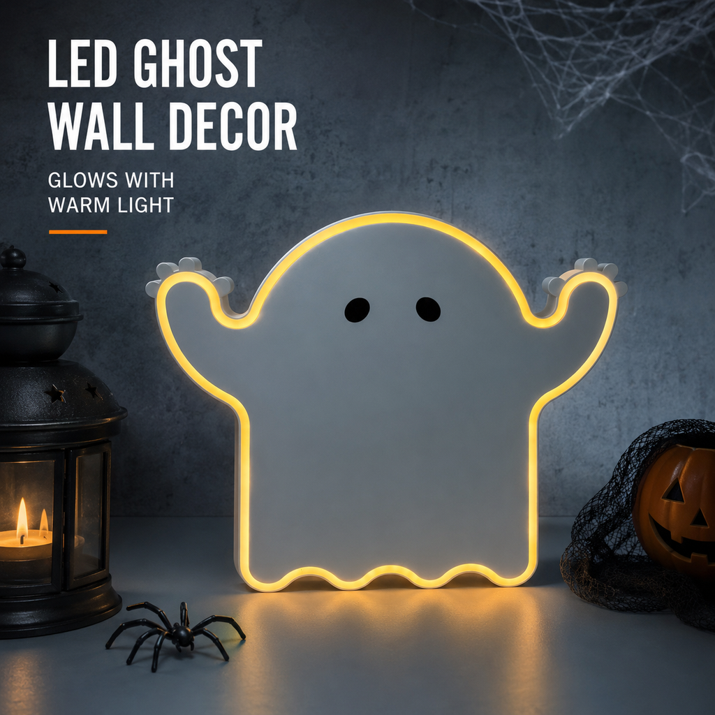 IKEA KUSTFYR LED Hanging Ghost – Halloween Decoration 33x38 cm