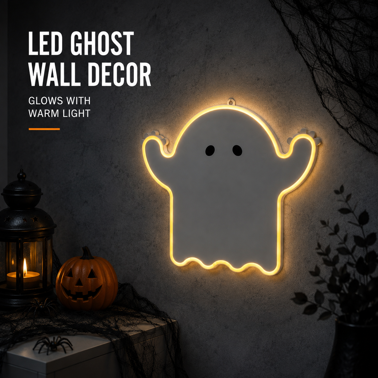 IKEA KUSTFYR LED Hanging Ghost – Halloween Decoration 33x38 cm
