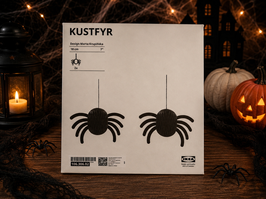 IKEA KUSTFYR Hanging Spider Decorations – Halloween Pack of 2