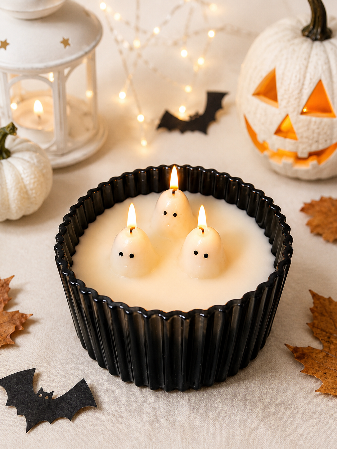 IKEA KUSTFYR Ghost Scented Candle – 3 Wick Halloween Candle