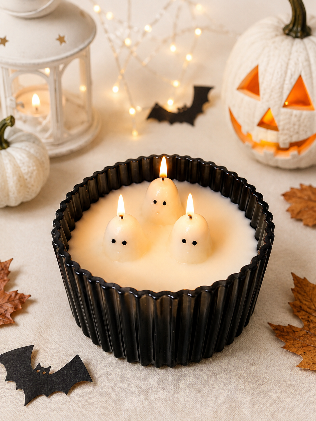 IKEA KUSTFYR Ghost Scented Candle – 3 Wick Halloween Candle