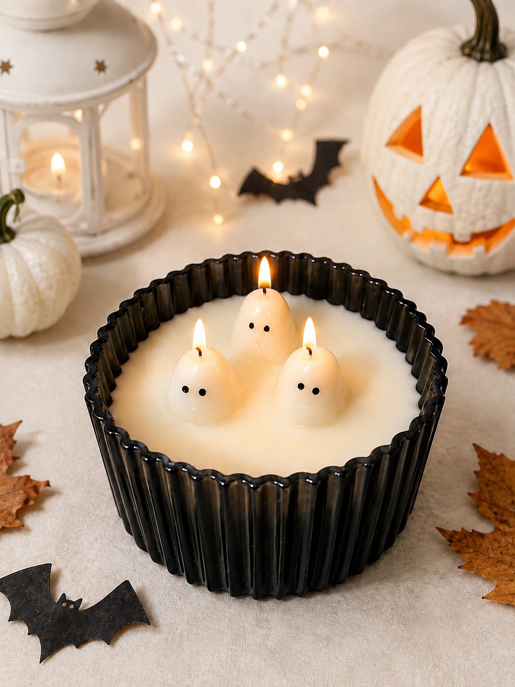 IKEA KUSTFYR Ghost Scented Candle – 3 Wick Halloween Candle