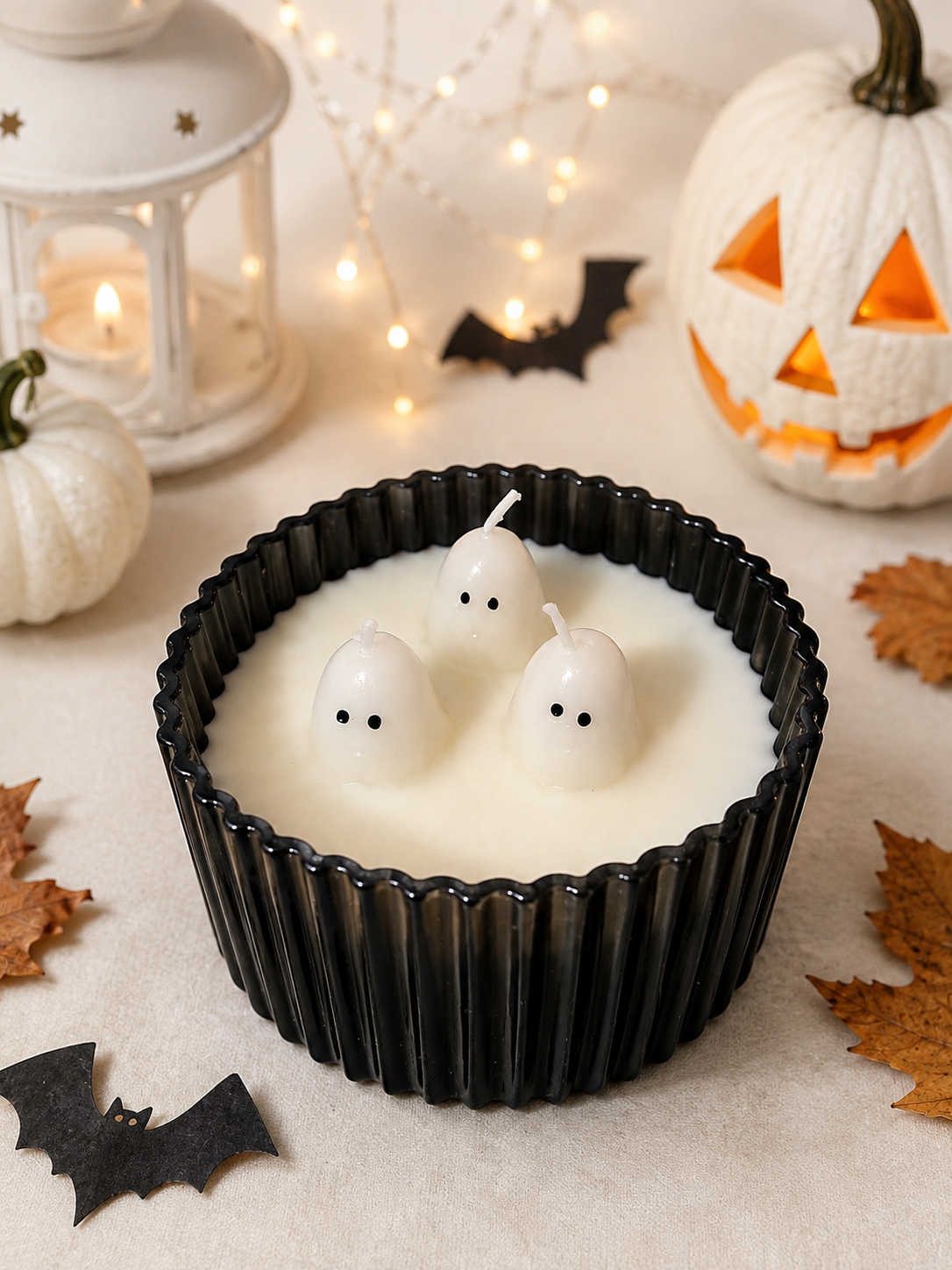 IKEA KUSTFYR Ghost Scented Candle – 3 Wick Halloween Candle