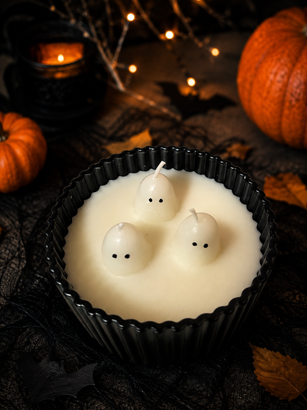 IKEA KUSTFYR Ghost Scented Candle – 3 Wick Halloween Candle