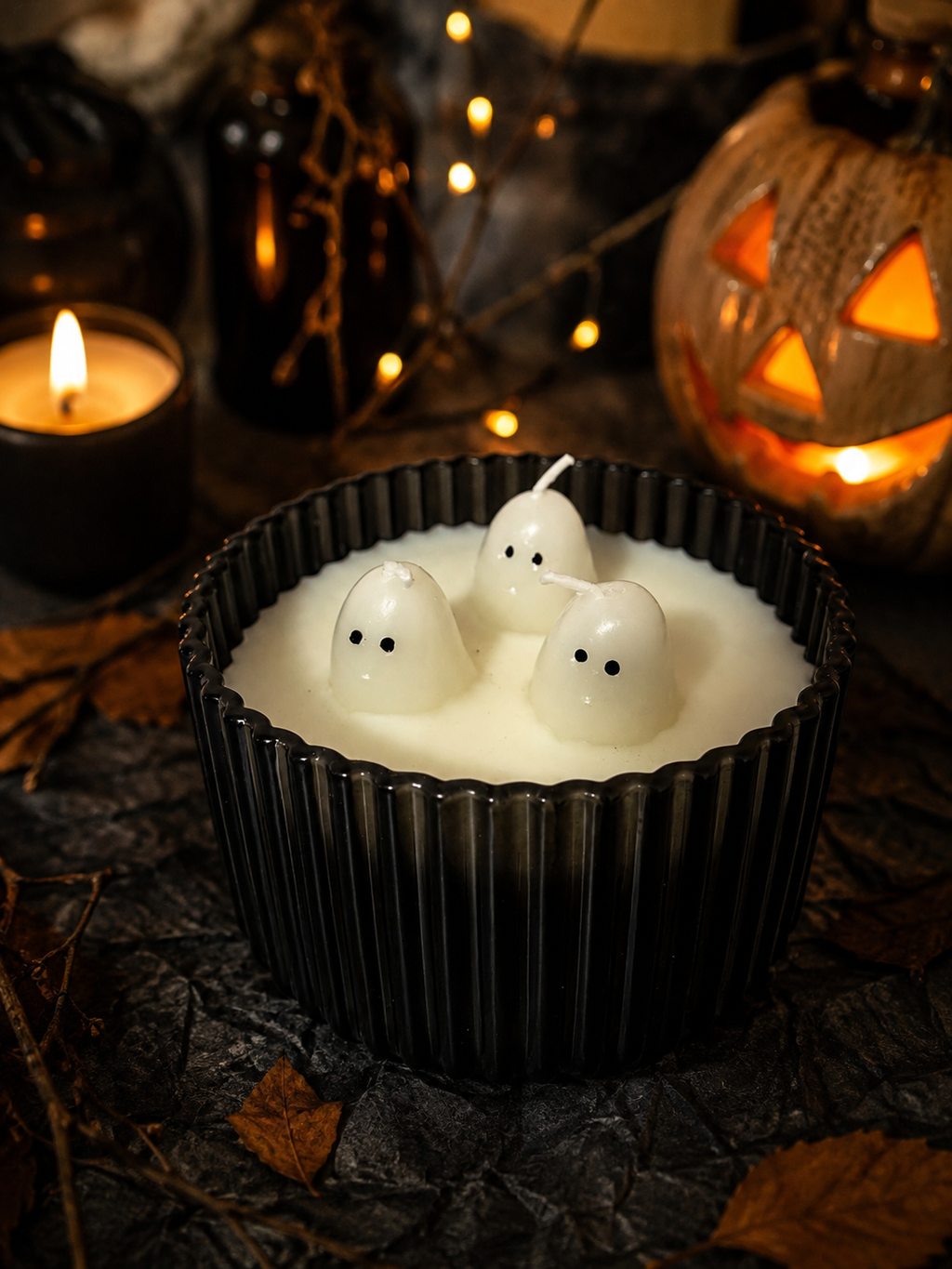 IKEA KUSTFYR Ghost Scented Candle – 3 Wick Halloween Candle