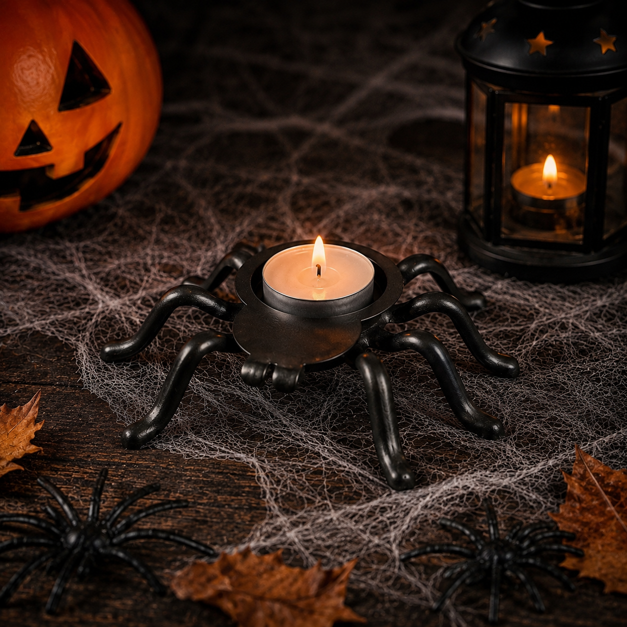 IKEA KUSTFYR Spider Tealight Holder – Black Halloween Candle Decor