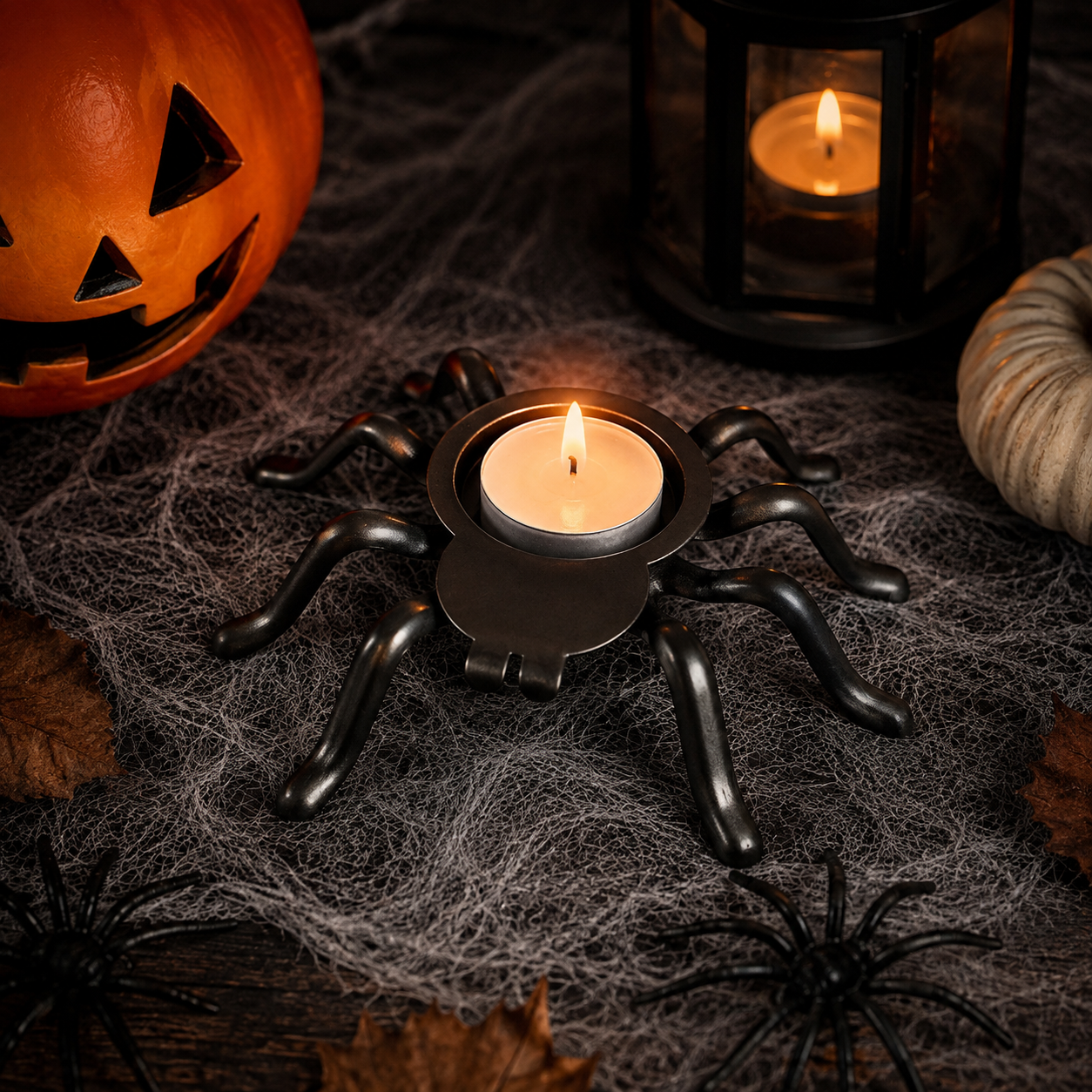 IKEA KUSTFYR Spider Tealight Holder – Black Halloween Candle Decor
