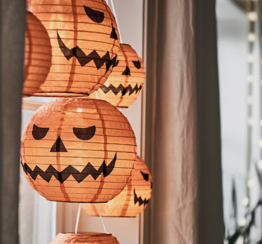 IKEA KUSTFYR Pumpkin LED Pendant Lamp – Halloween 22 cm