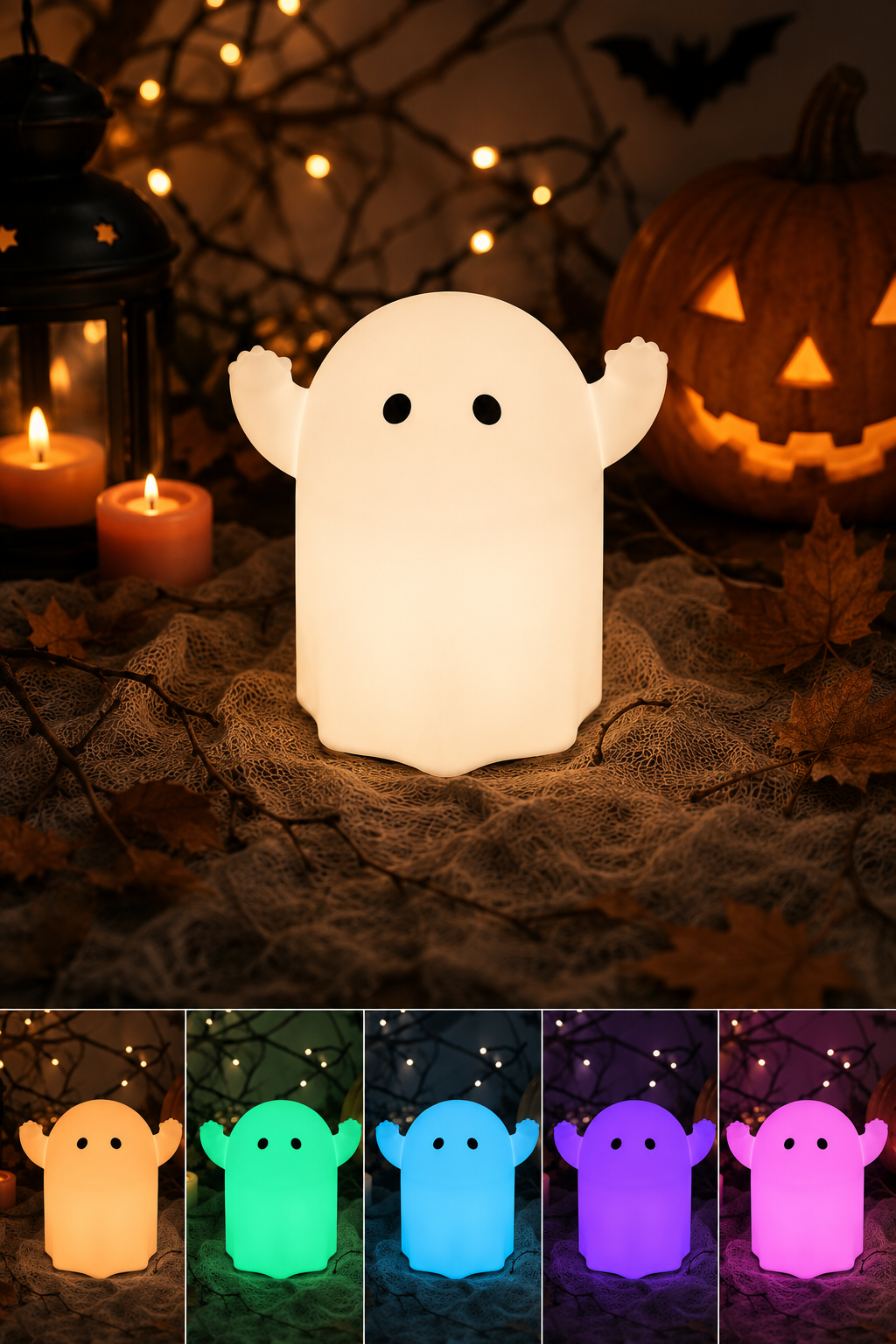 KEA KUSTFYR Ghost LED Table Lamp – Halloween Decorative Light